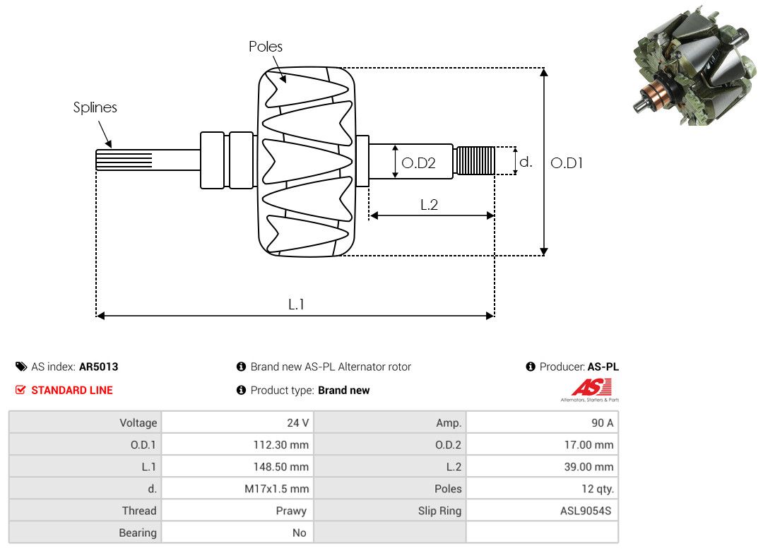 Levně Rotor, generátor AS-PL AR5013