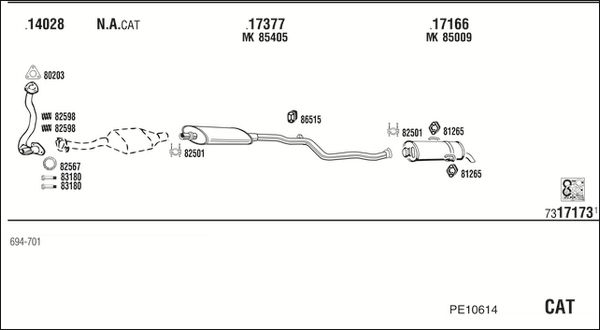 Układ wydechowy WALKER PE10614