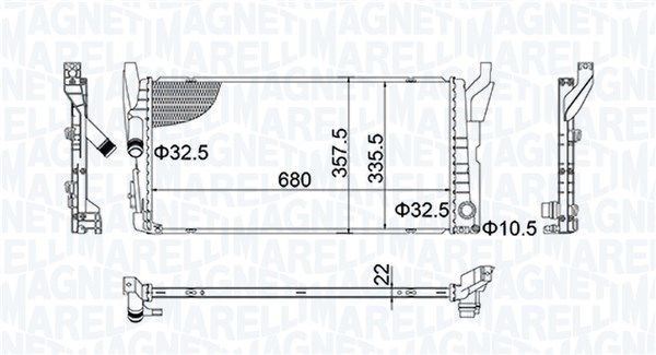 Chłodnica, układ chłodzenia silnika MAGNETI MARELLI 350213202900