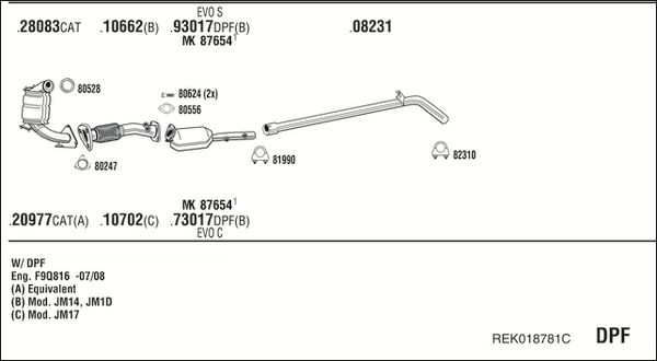 Układ wydechowy WALKER REK018781C