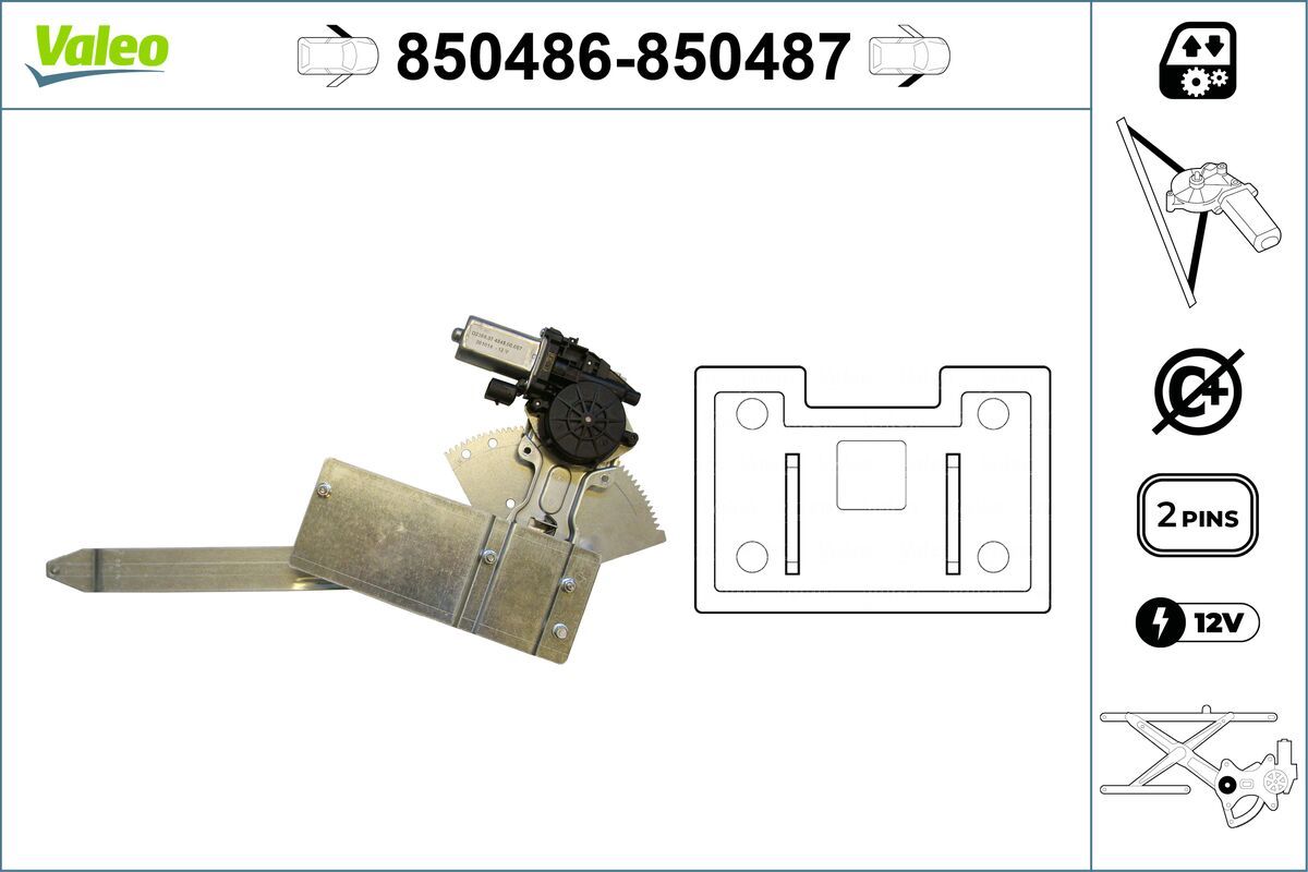 Mecanism actionare geam VALEO 850486