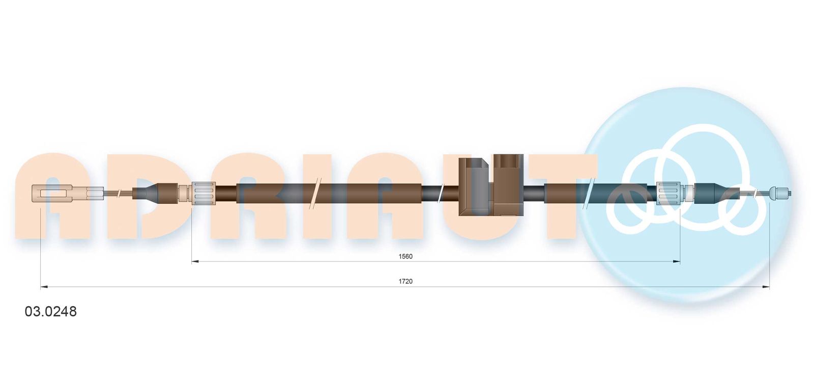 Cablu, frana de parcare ADRIAUTO 03.0248