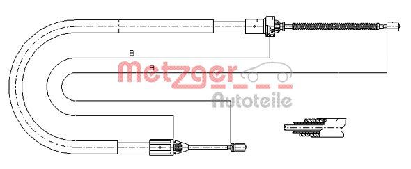 Cięgło, hamulec postojowy METZGER AUTOTEILE 11.6583