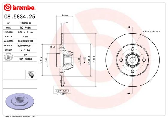 Tarcza hamulcowa AP 14568 C