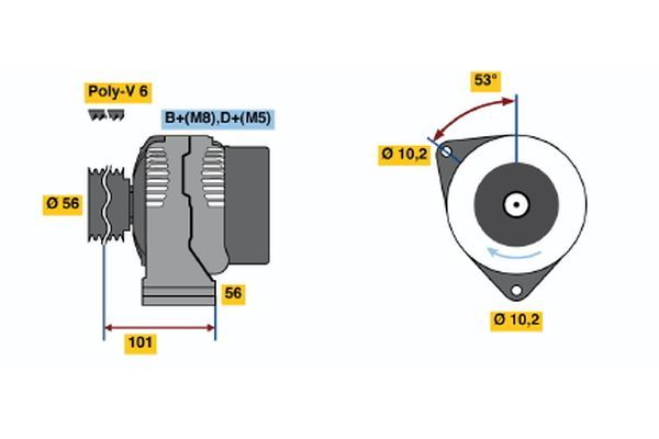 Alternator BOSCH 0 123 320 035