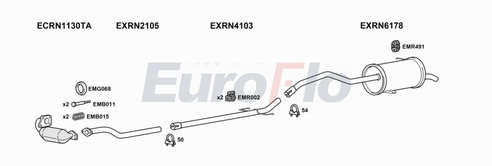 Układ wydechowy EUROFLO RNKAN15D7032A00