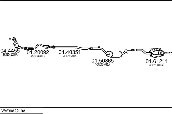 Układ wydechowy MTS VW0082219A027540