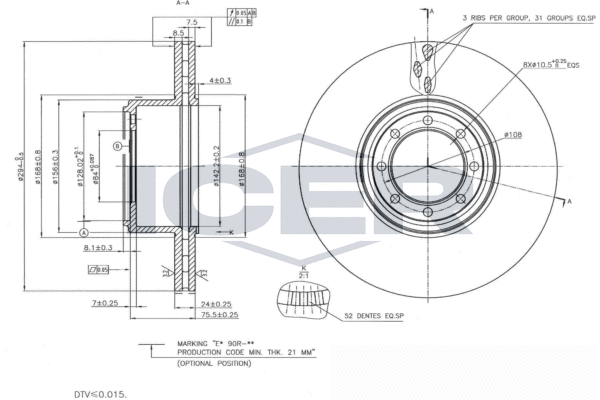 Tarcza hamulcowa ICER 78BD8763-2