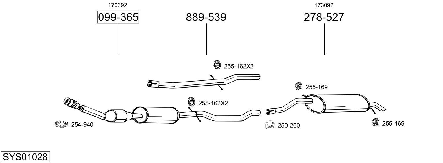 Układ wydechowy BOSAL SYS01028