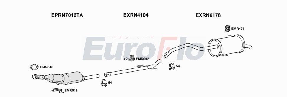 Układ wydechowy EUROFLO RNKAN15D7047A00