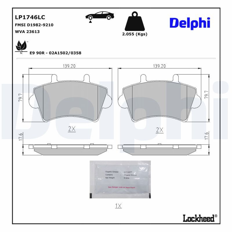 set placute frana,frana disc DELPHI LP1746LC