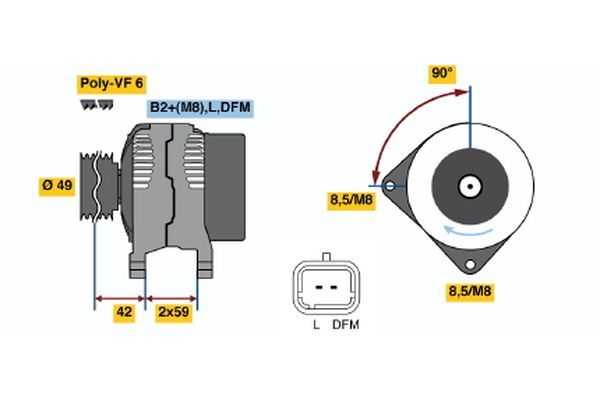 Alternator BOSCH 0 986 046 280
