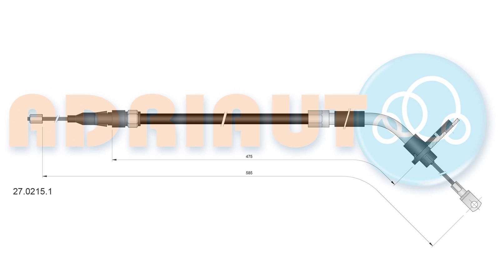 Cablu, frana de parcare ADRIAUTO 27.0215.1