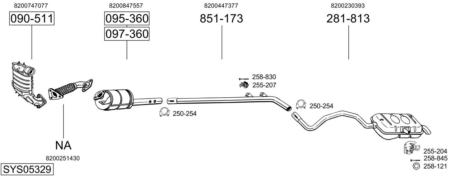 Układ wydechowy BOSAL SYS05329