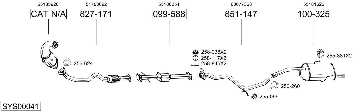 Układ wydechowy BOSAL SYS00041