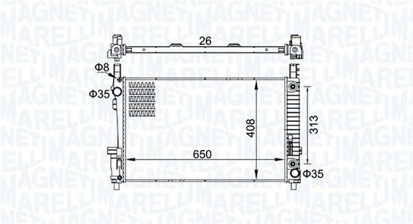 Chłodnica, układ chłodzenia silnika MAGNETI MARELLI 350213151700