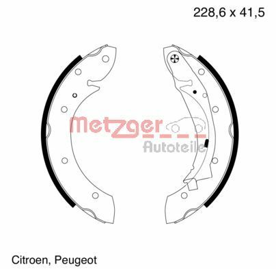 Zestaw szczęk hamulcowych METZGER AUTOTEILE MG641