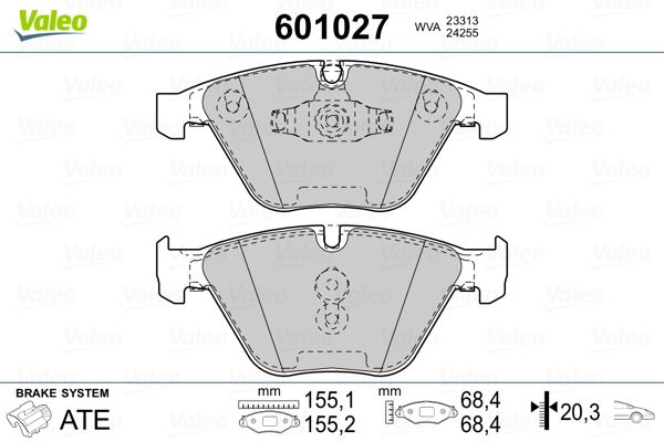 Sada brzdových platničiek kotúčovej brzdy VALEO 601027