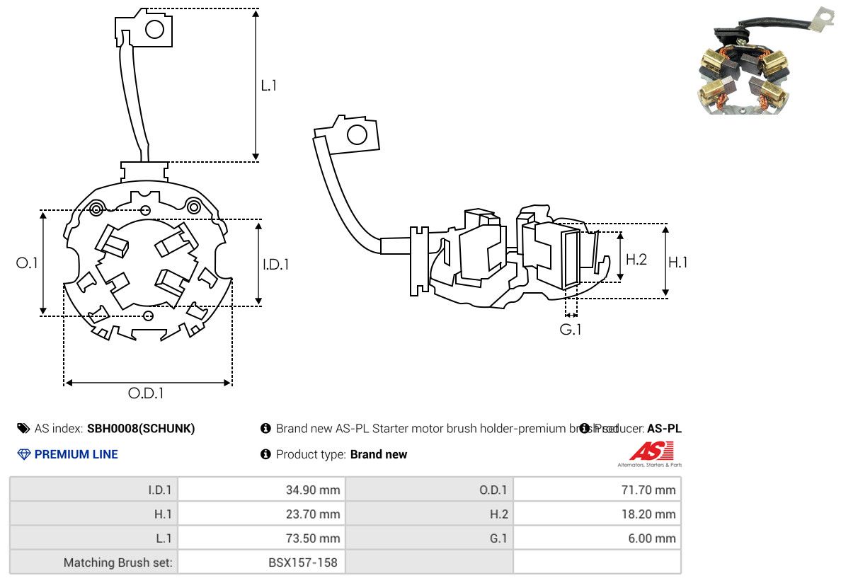 Levně Držák, uhlíkové kartáče AS-PL SBH0008(SCHUNK)