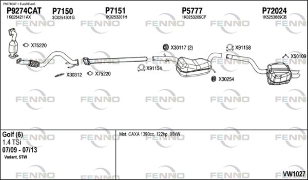 Układ wydechowy FENNO VW1027