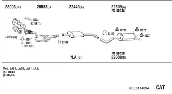 Układ wydechowy WALKER REK011489A