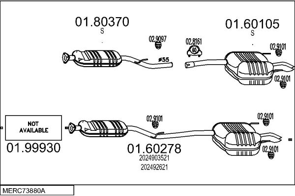 Układ wydechowy MTS MERC73880A008382