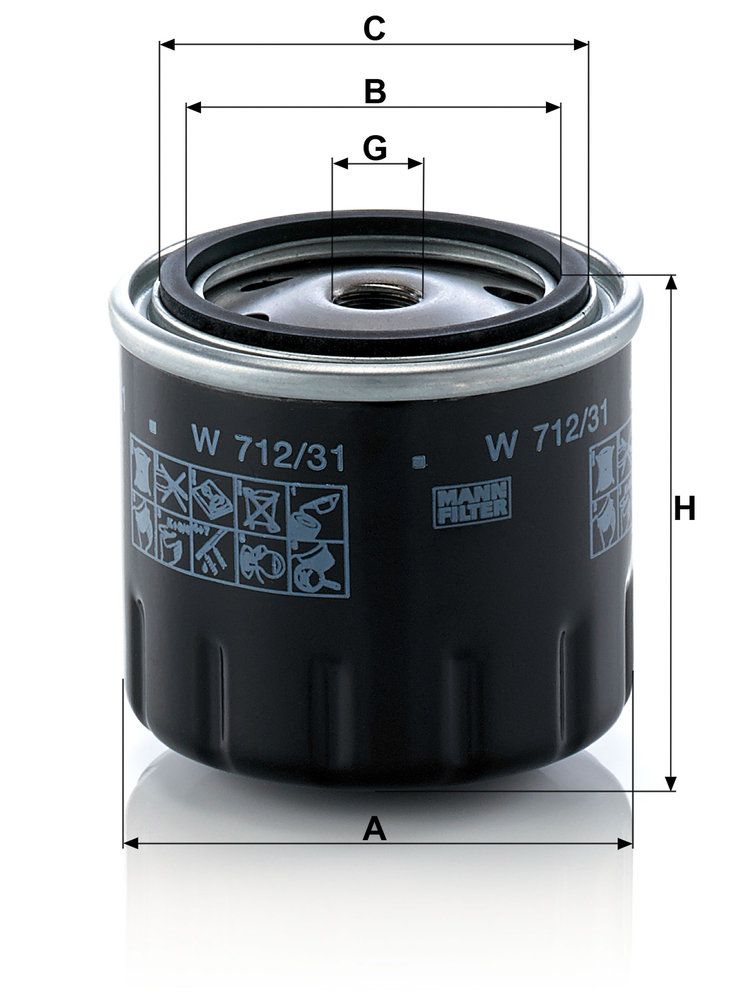 Levně Olejový filtr MANN-FILTER W 712/31