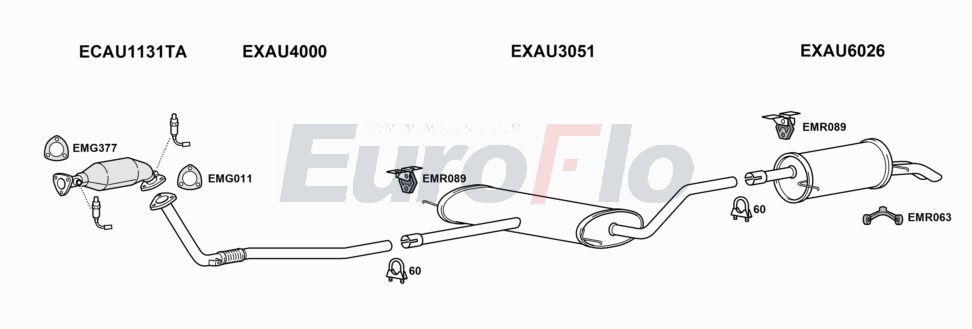 Układ wydechowy EUROFLO AUA6182004F