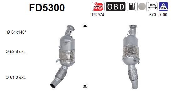 Filtr sadzy / filtr cząstek stałych, układ wydechowy AS 18308514478