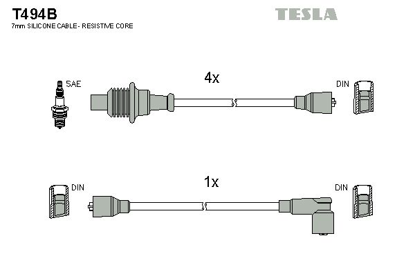 Sada kabelů pro zapalování TESLA T494B