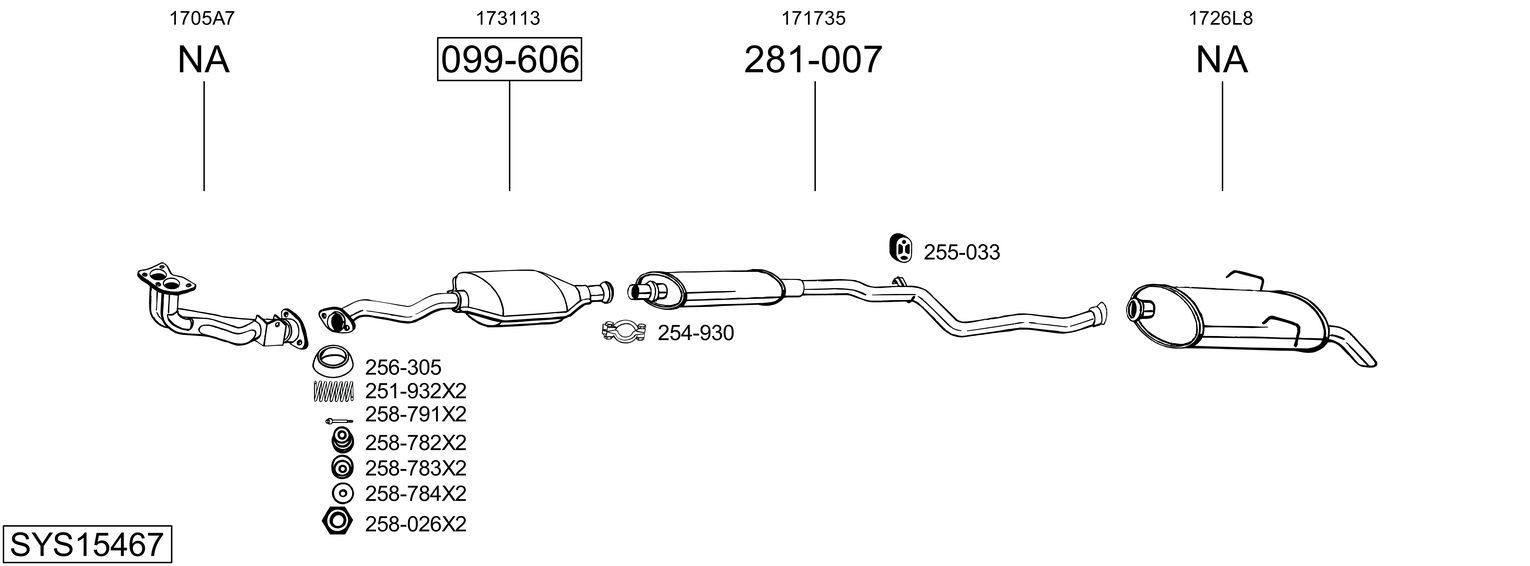 Układ wydechowy BOSAL SYS15467