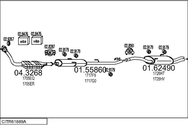 Układ wydechowy MTS CITR61889A015090