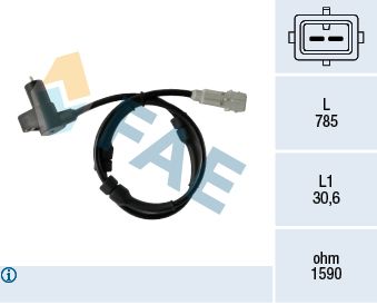 Czujnik, prędkość obrotowa koła FAE 78377