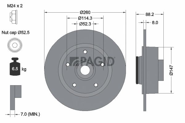 Tarcza hamulcowa PAGID 54959NC