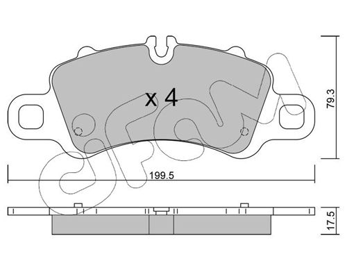 Zestaw klocków hamulcowych, hamulce tarczowe CIFAM 822-1254-0