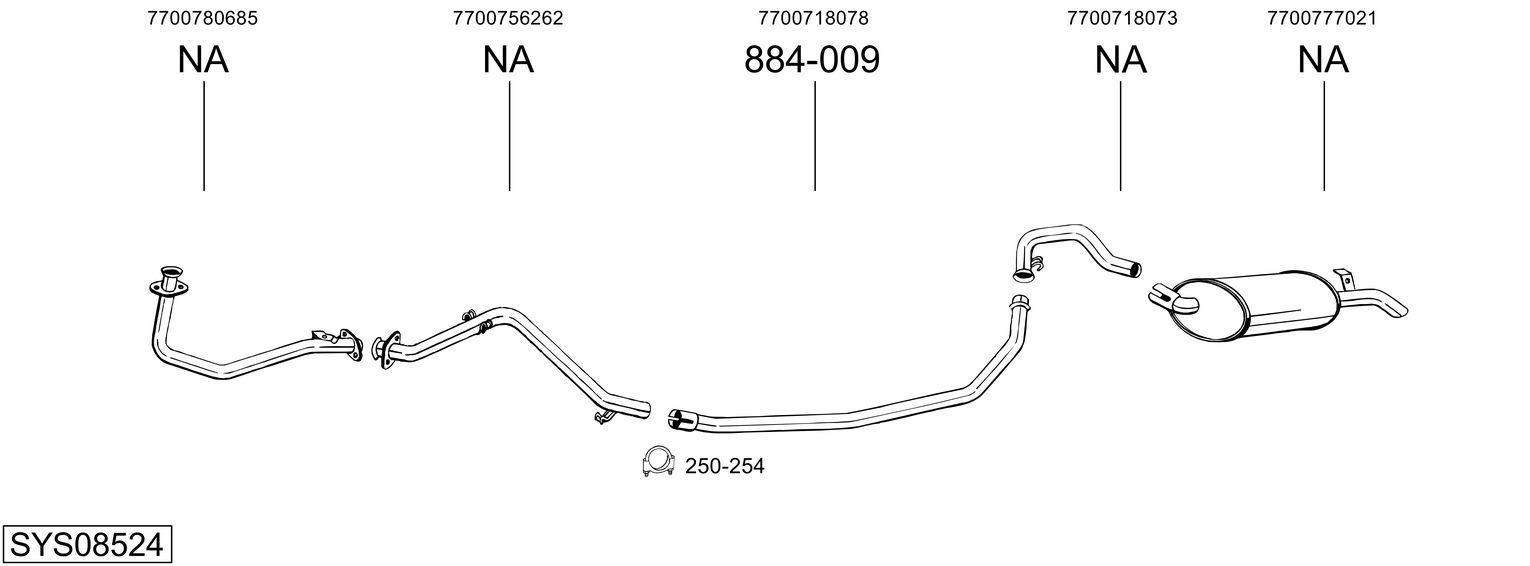 Układ wydechowy BOSAL SYS08524