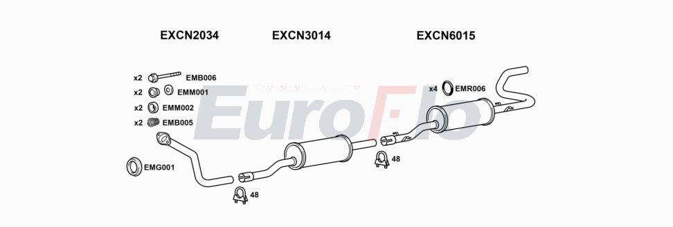 Układ wydechowy EUROFLO TBEXP19D7004