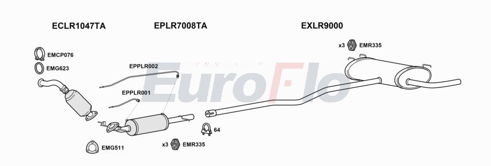 Układ wydechowy EUROFLO LRFRE22D3004