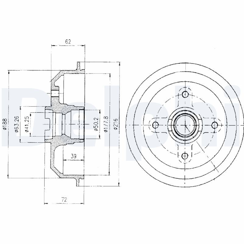 Tambur frana DELPHI BF107