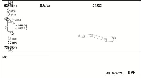 Układ wydechowy WALKER MBK108007A