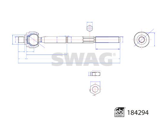 Połączenie osiowe, drążek kierowniczy poprzeczny SWAG 33 10 9348