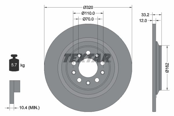 Disc frana TEXTAR 92304103