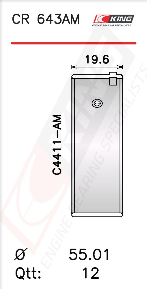 Cuzinet bielă KING CR 643AM1.25