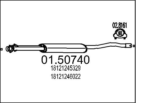 Tłumik środkowy MTS 01.50740