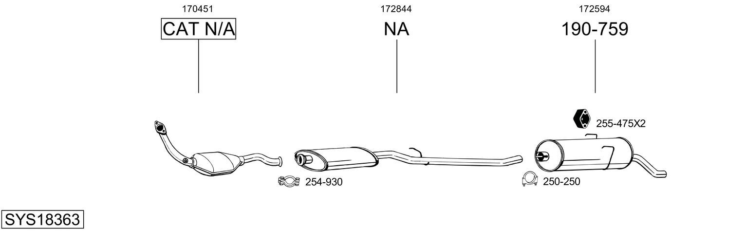 Układ wydechowy BOSAL SYS18363