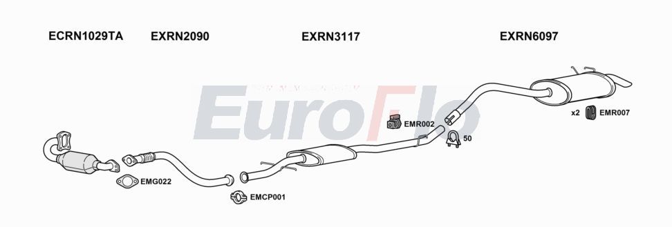 Układ wydechowy EUROFLO RNKAN15D7001