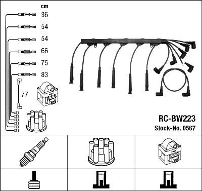 Sada kabelů pro zapalování NGK RC-BW223