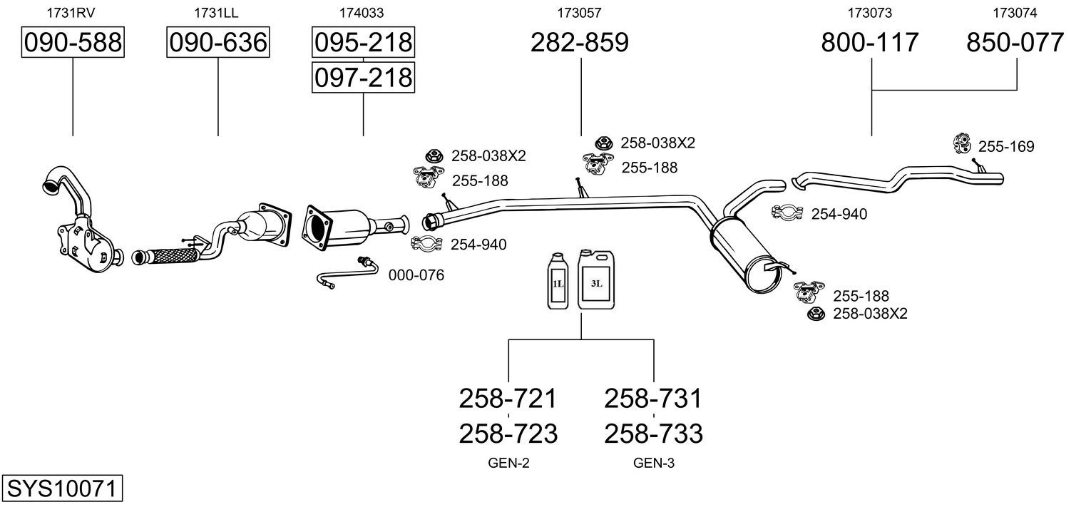 Układ wydechowy BOSAL SYS10071