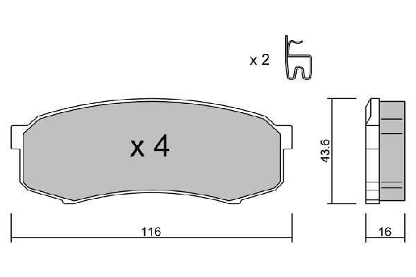 Zestaw klocków hamulcowych, hamulce tarczowe AISIN BPTO-2902
