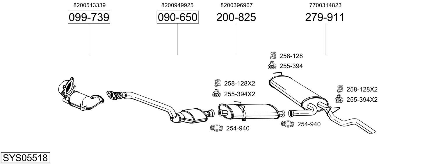 Układ wydechowy BOSAL SYS05518